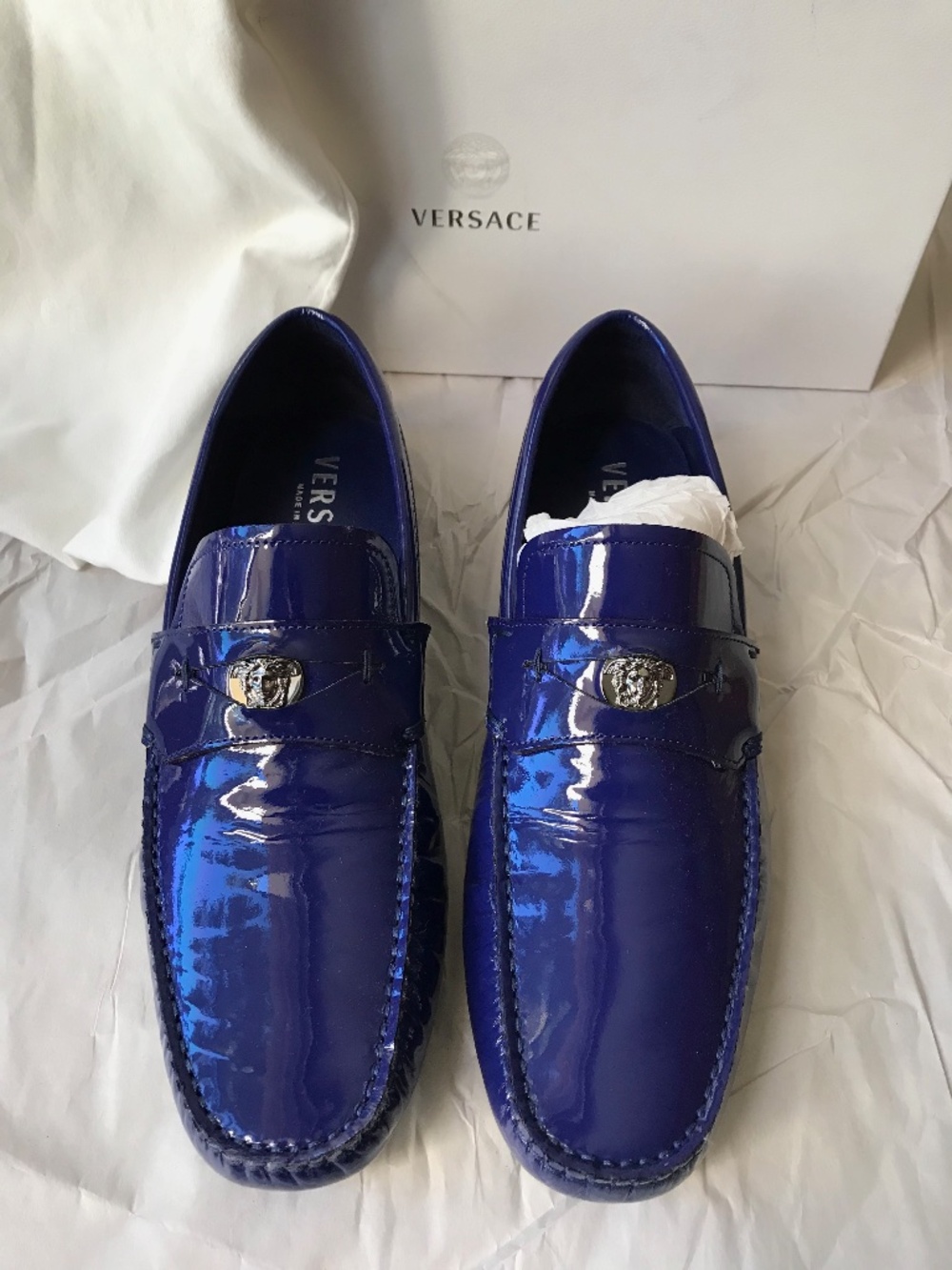 Brand New Versace loafers, made in Italy, size 8 or maybe 8.5